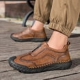 thumbnail image 5 of Mens Non-slip Loafers Outdoor Casual Lightweight Retro Driving Shoes Minimalist Business Office Moccasins Yellow 10 US, 5 of 7