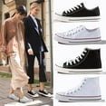 thumbnail image 5 of Women’s Canvas Low Top Sneaker Lace-up Classic Casual Shoes Black and White, 5 of 10