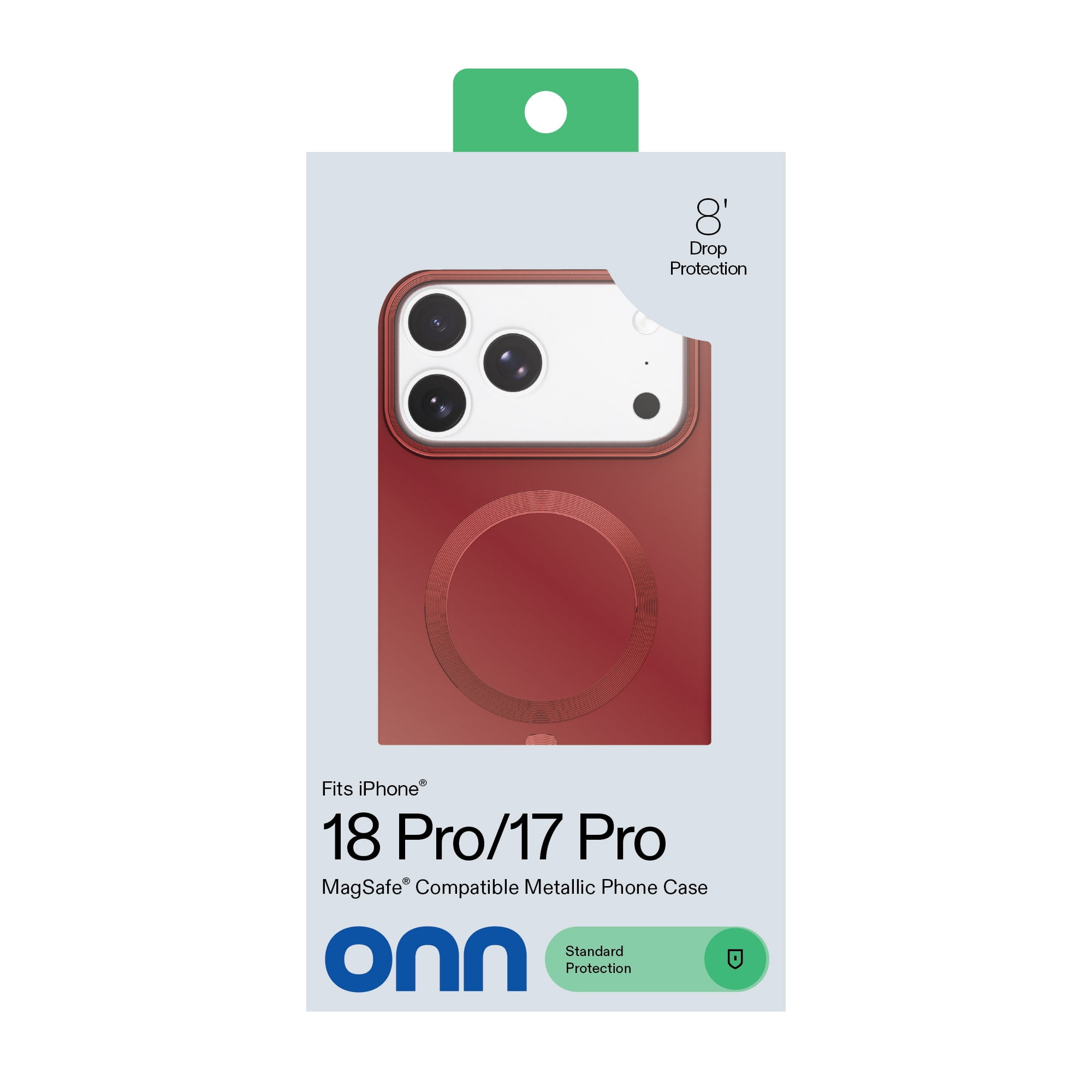 onn Soft Touch Phone Case for iPhone 18 Pro / 17 Pro, MagSafe Compatible - Deep Red