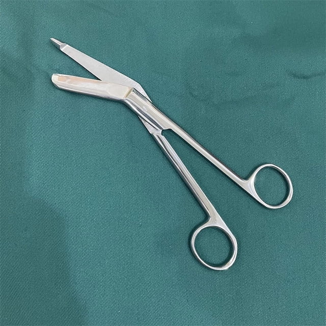 Tijeras de acero inoxidable, tijeras para retirar gasas quirúrgicas, tijeras de disección de laboratorio, 14 cm