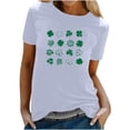 thumbnail image 1 of Besolor T-Shirts de la Saint-Patrick pour Femmes Été Col Rond Manches Courtes Tuniques Tops Décontractés Blouse Graphique Ample, 1 of 6