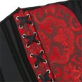 thumbnail image 4 of Womens Underbust Corset Plus Size Gothic Corset Cincher Medieval Corsets for Women Jacquard Vintage Waist Corset Top Black Red Size 6XL, 4 of 5