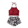 thumbnail image 1 of PENGXIANG Family Matching Mother Girl Bikini Set Halter Floral Ruffle High Waisted Swimwear Bathing Suit, 1 of 6
