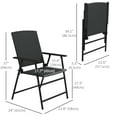 thumbnail image 3 of Outsunny Outdoor Wicker Dining Chair Rattan Foldable Chair Set of 2 Black, 3 of 10