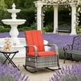 thumbnail image 6 of Outdoor Rocking Rattan Recliner,Red Rocker Chair, 6 of 6