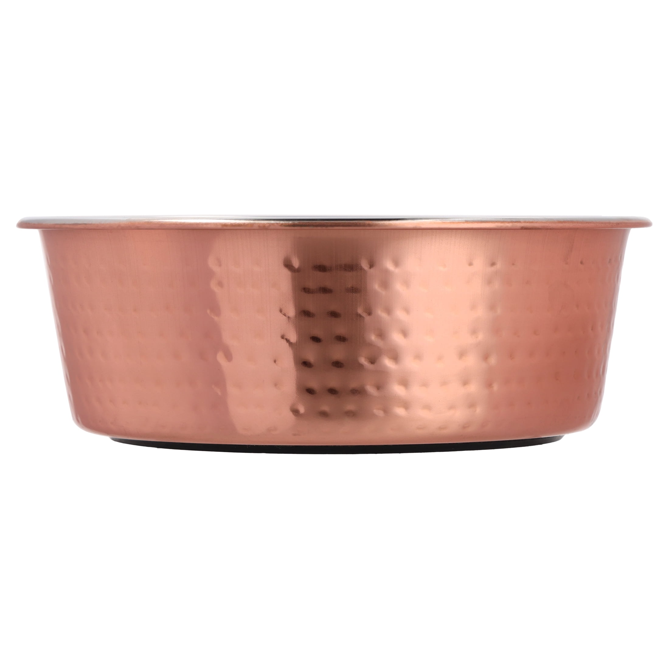 Vibrant Life Large 7.5-Cup Hammered Copper Pet Bowl with Stainless Steel Interior