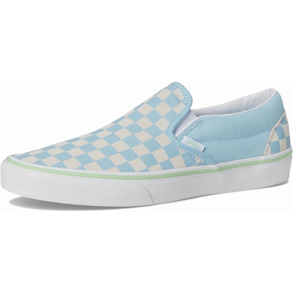 VANS FU CLASSIC SLIP-ON UNISEX SNEAKERS - BLUE - Checkerboard Crystal Blue / Men 3.5 / Women 5 / Medium