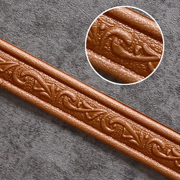 Ikeay Tile Stickers,Wall Trim Line Skirting Border 3D Pattern Sticker Decorative Self Adhesive Wall Border Strip Foam Molding Trim for Home Baseboard Corner Line Wall Waist Lines Wallpaper