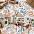 thumbnail image 6 of Summer Ocean Area&nbsp;Rug 2.7x5ft Teal Orange Blue Coral Coastal Nautical Non-Slip&nbsp;Washable Square&nbsp;Rugs Soft Felt Indoor Floor Mat for Bedroom Kitchen Living Room Bathroom, 6 of 9