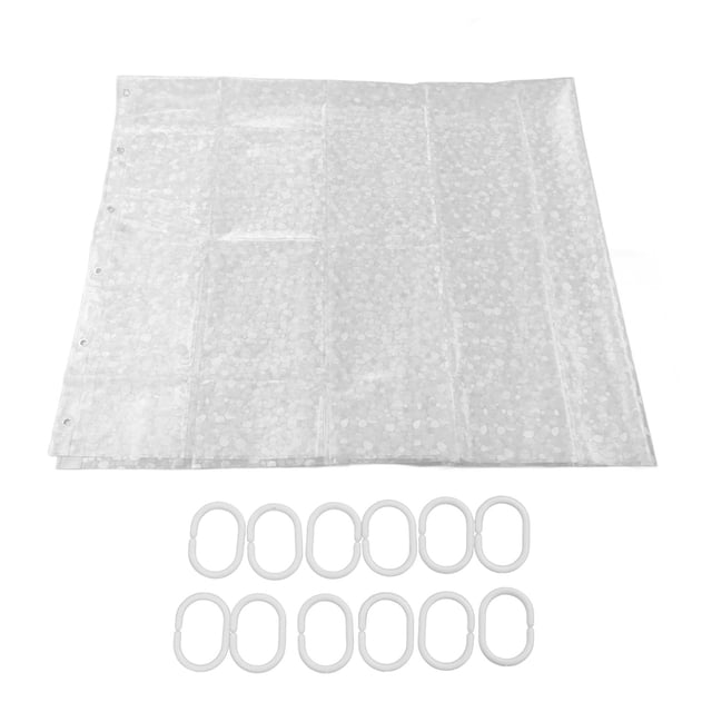 Rideau de Douche Transparent Imperméable, Rideau de Douche en PEVA Imperméable Rideau de Douche Transparent Imperméable Rideau de Douche Imperméable Performance Solide