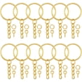 thumbnail image 1 of 100 anillos de llavero de 1 pulgada/25 mm de oro con 100 anillos de salto y 100 pines de ojo de tornillo a granel para manualidades, 1 of 5