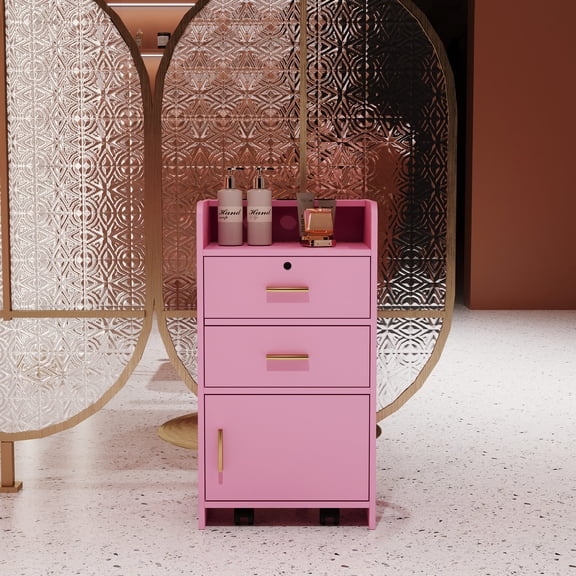 Simple Atmosphere Pink MDF Cabinet / Suitable for Various Beauty and Home Scenarios
