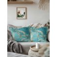 thumbnail image 2 of Outdoor Pillows Waterproof, Coastal Beach Palm Tree Throw Pillows with Inserts Included, Retro Teal Tropical Plant Summer Indoor Outdoor Decorative Lumbar Pillow for Bed/Couch/Patio 18"x18", 2Pcs, 2 of 8