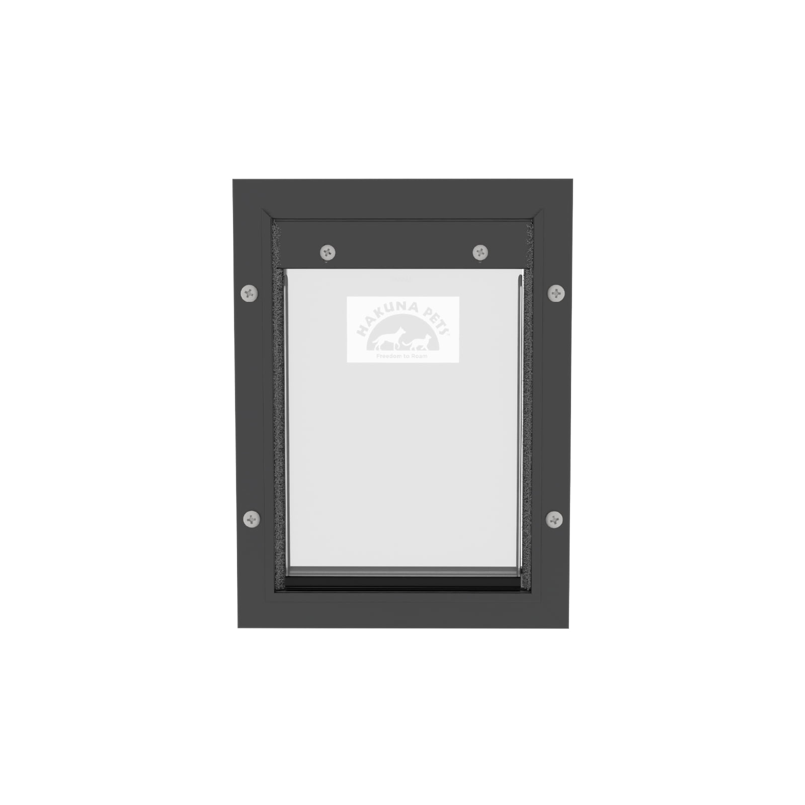 Hakuna Pets Black Deluxe Aluminum Small Pet Door for Doors up to 2.76" Thick, for Pets up to 20 lbs