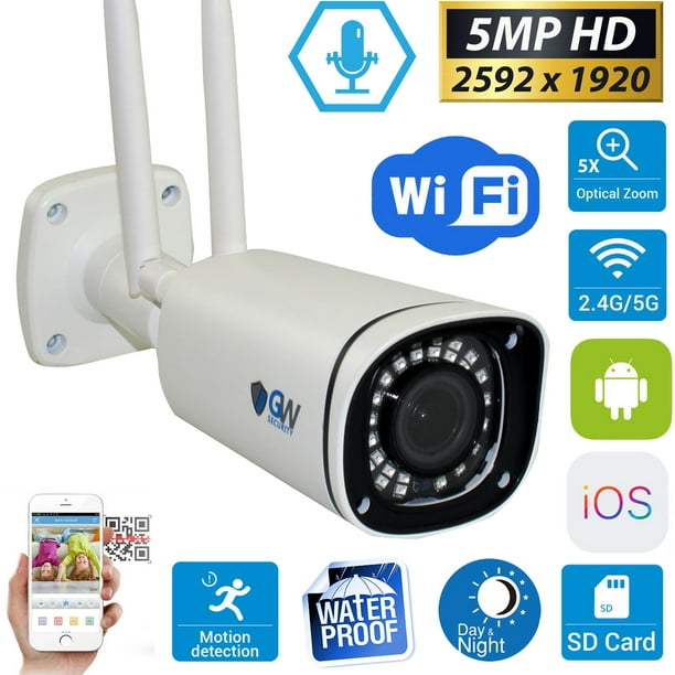 GW Security 5MP 1920P H.265 Security IP Wireless Camera with 5X Optical