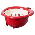 thumbnail image 2 of FENGGHAO Double Layer Large Capacity Fruit and Vegetable Drain Basket Rinsing Filter Bowl Colander for Kitchen Home Picnic Camping, 2 of 7