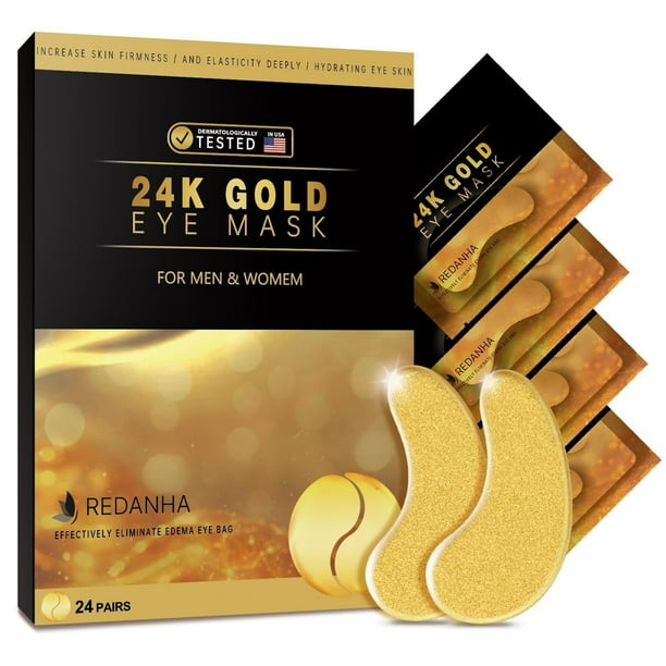 Máscara para ojos REDANHA, oro de 24 quilates, parches para debajo de los ojos, ojeras
