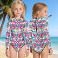 thumbnail image 2 of Shadoumai Stylish Long Sleeve Round Neck Swimsuit For Girls Young Beach Sun Swimwear, 2 of 6
