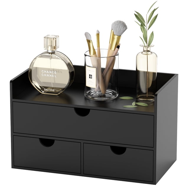 Bamboo Desk Organizer with Drawers Desktop Storage Drawers for Bills Office Supplies Kitchen Utensils Organizing Tool for Home Classroom Org