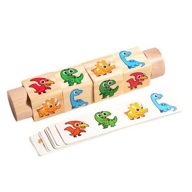 Rompecabezas de bloques de construcción, cubos de juguete, juguete educativo para la coordinación mano-ojo Dinosaurios