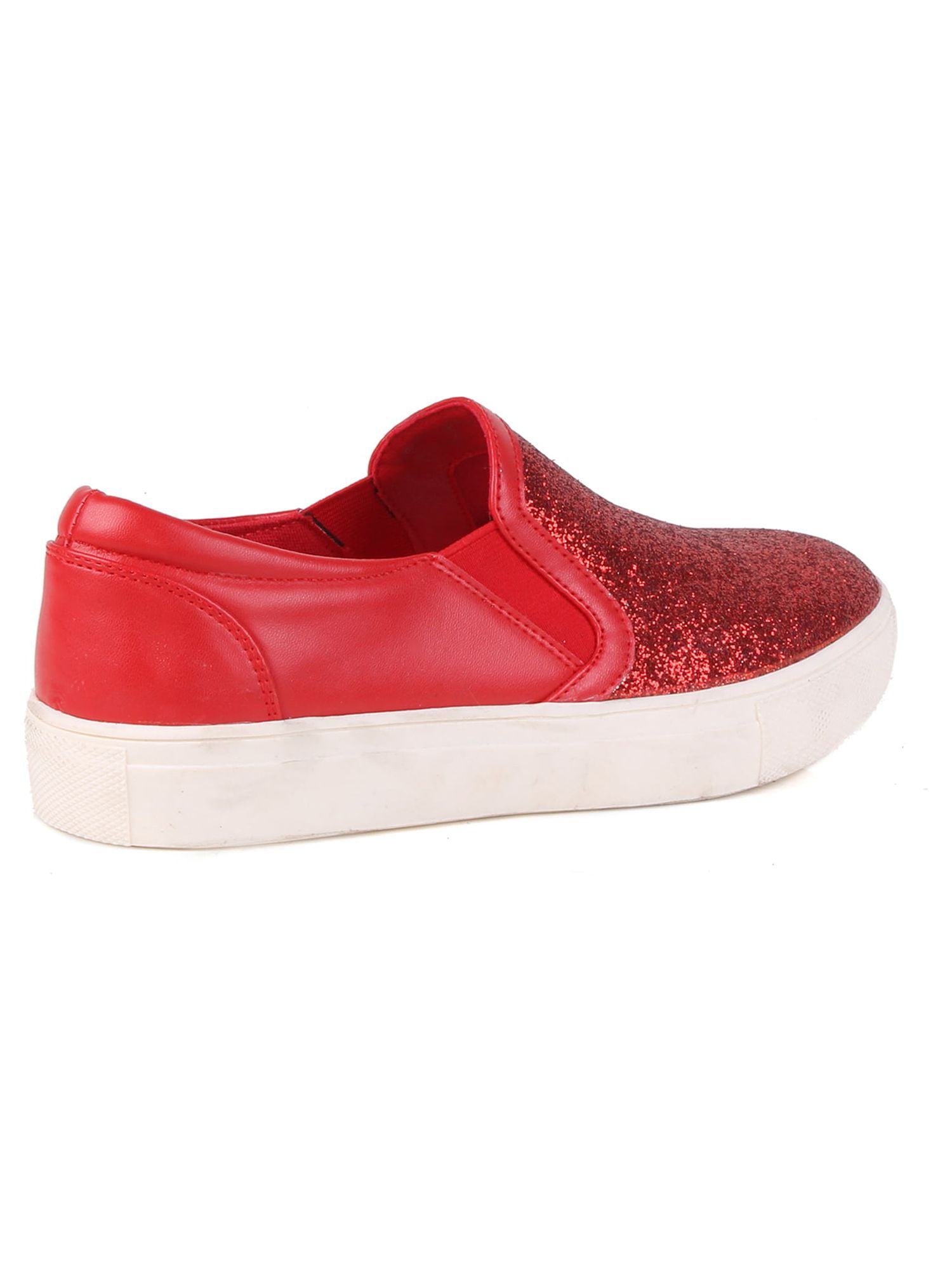 Sneakers Dsw Party Shoes Slip On Glitter Women's Sneakers In Red