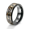 thumbnail image 2 of GY Black Gold Plated Gold Design Ring 8mm Tungsten Carbide Ring for Men Wedding Band Man Ring, 2 of 7