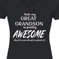 thumbnail image 4 of Inktastic Yeah My Great Grandson Is Pretty Awesome Women's V-Neck T-Shirt, 4 of 5