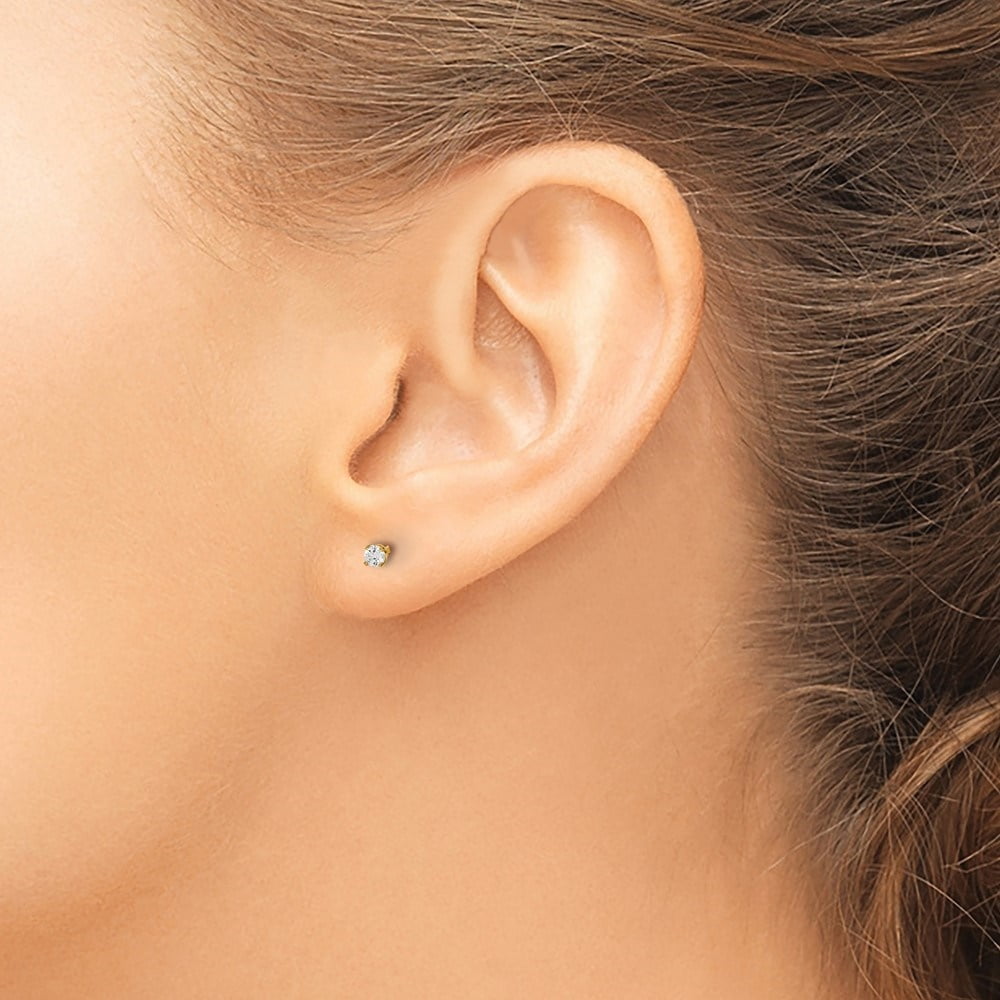 Auriga 14k Yellow Gold 0.10ct Diamond Thread On-Off Stud Earrings for Women