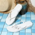thumbnail image 5 of Women’s Rhinestone Bow Wedge Thong Flip Flops, PVC Non-Slip Open Toe Beach Indoor Outdoor Slippers, 5 of 6