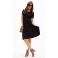 thumbnail image 6 of DEVOPS Women's Casual Short Sleeve Daily T-Shirt Mini Top Dress with Pockets (Small, Black), 6 of 6