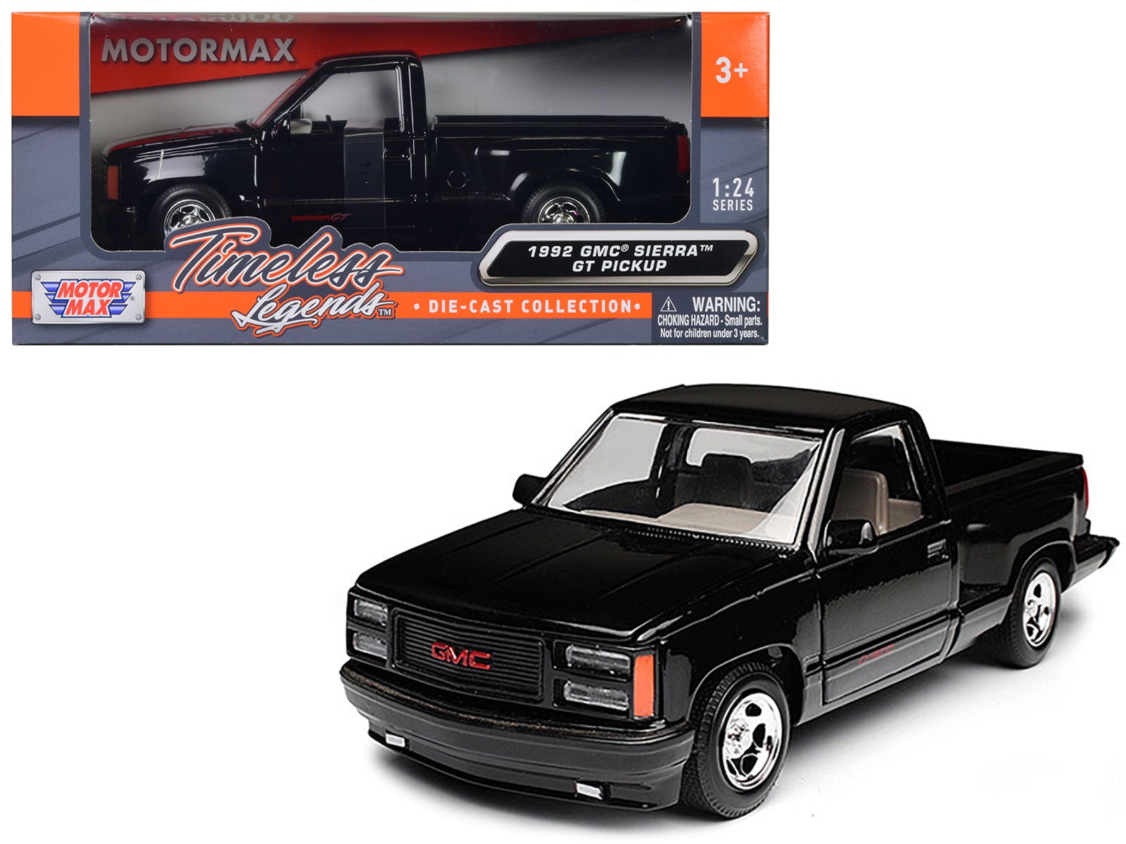 1992 GMC Sierra GT Black Pickup Truck 1/24 Diecast Model by