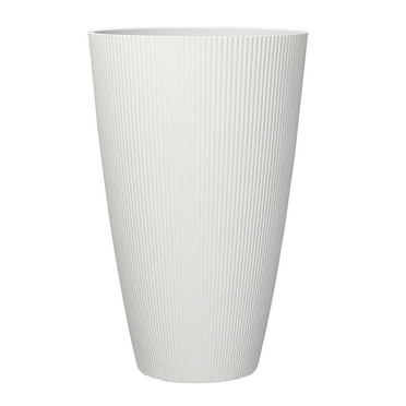 Mainstays Tall Cream Parker Recycled Resin Planter, 13.9in x 13.9in x 22in