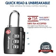 thumbnail image 4 of 2 PACK TSA Approved Travel Luggage Locks, Combination Lock Alloy Body, Keyless 3-Digit Padlocks, Travel Sentry Accepted Compatible Padlock for Gym Locker, Golf Bag Case, Backpack, Black-by GIVERARE, 4 of 8