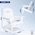 thumbnail image 6 of Wooden Folding Adirondack Chair Set of 2 with Weather Resistant Cedar Construction, Spacious Seating & Sturdy Armrests for Backyard, Poolside & Outdoor Relaxation, 6 of 7
