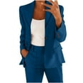 thumbnail image 3 of Levmjia Suit Coat for Women Dressy Lapel Collar Single Button Blazer Business Office Work Casual Outfits Slim Fit (Only Coat) Sky Blue,L, 3 of 7