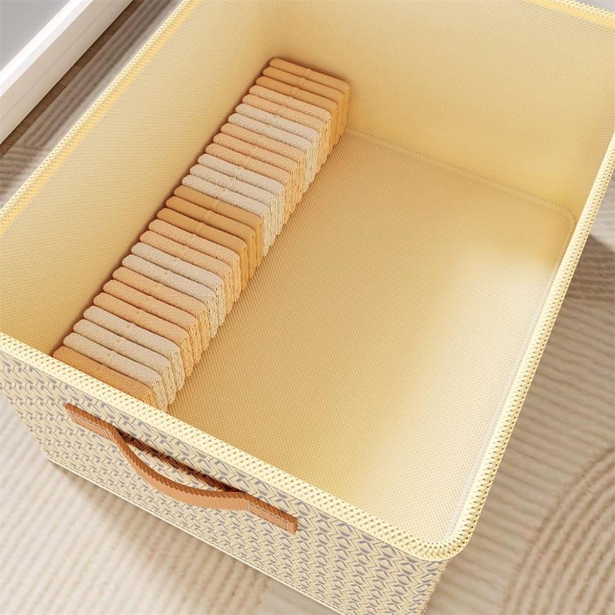 Bexikou Large Collapsible Storage Bin with Lid, Decorative Box, Cube, Organizer,Reusable Container for Home Office Shelf Closet Toys Clothes Sundries