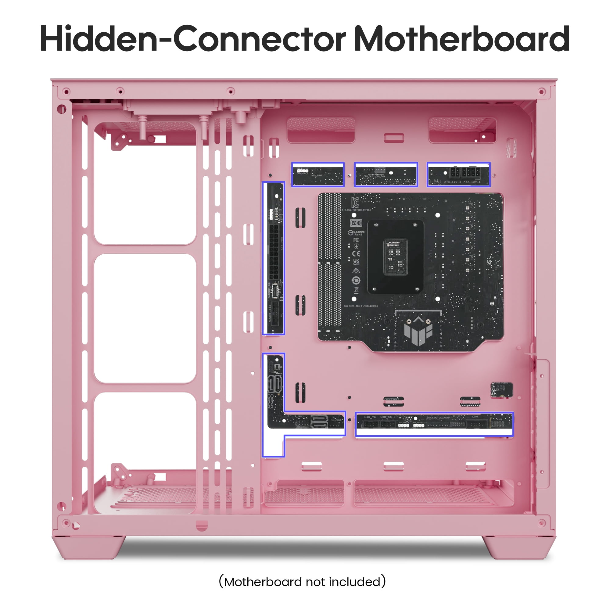 Vetroo AL900 ATX PC Case with 270° Full View Tempered Glass, Pre-Installed ARGB & PWM FDB Fan, Supports 360mm Radiator & 10 Fans, Type-C Ready, for 40 Series GPUs - Pink