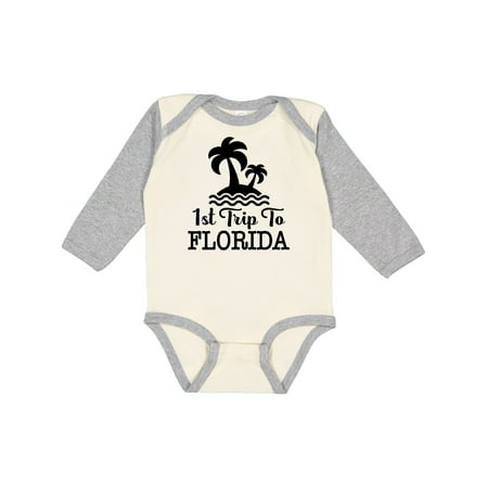 

Inktastic First Trip to Florida Vacation Gift Baby Boy or Baby Girl Long Sleeve Bodysuit