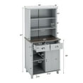 thumbnail image 2 of Gymax Freestanding Buffet Hutch Kitchen Pantry Storage Cabinet w/ Sliding Doors Grey, 2 of 10