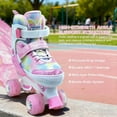thumbnail image 5 of JZY Butterfly Quad Rollerskates for Girls Ages 3-12, 4 Size Adjustable Light Up Wheels, Indoor Outdoor Beginners Skates, Children's Birthday Gift, 5 of 7