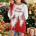 thumbnail image 2 of Ruyang Girls Christmas Fleece Sweatshirt Cute Xmas Tree Graphic Warm Fuzzy Sweaters Fall Winter Pullover Hoodies, 2 of 5