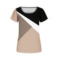 thumbnail image 4 of Pisexur Hauts pour Femmes 2023 Été Grande Taille Tuniques Décontractées à Col Rond Chemises à Manches Courtes Pétale Coupe Ample Blouse Mignonne, 4 of 5
