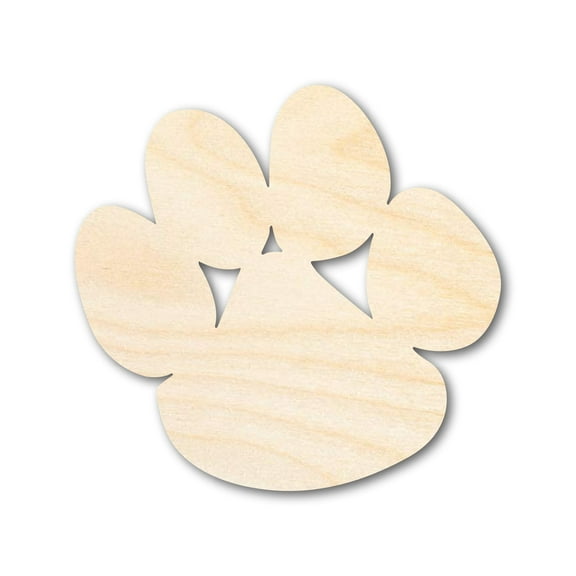 Unfinished Wood Bear Paw Shape - Craft - up to 46" 7" / 1/2"