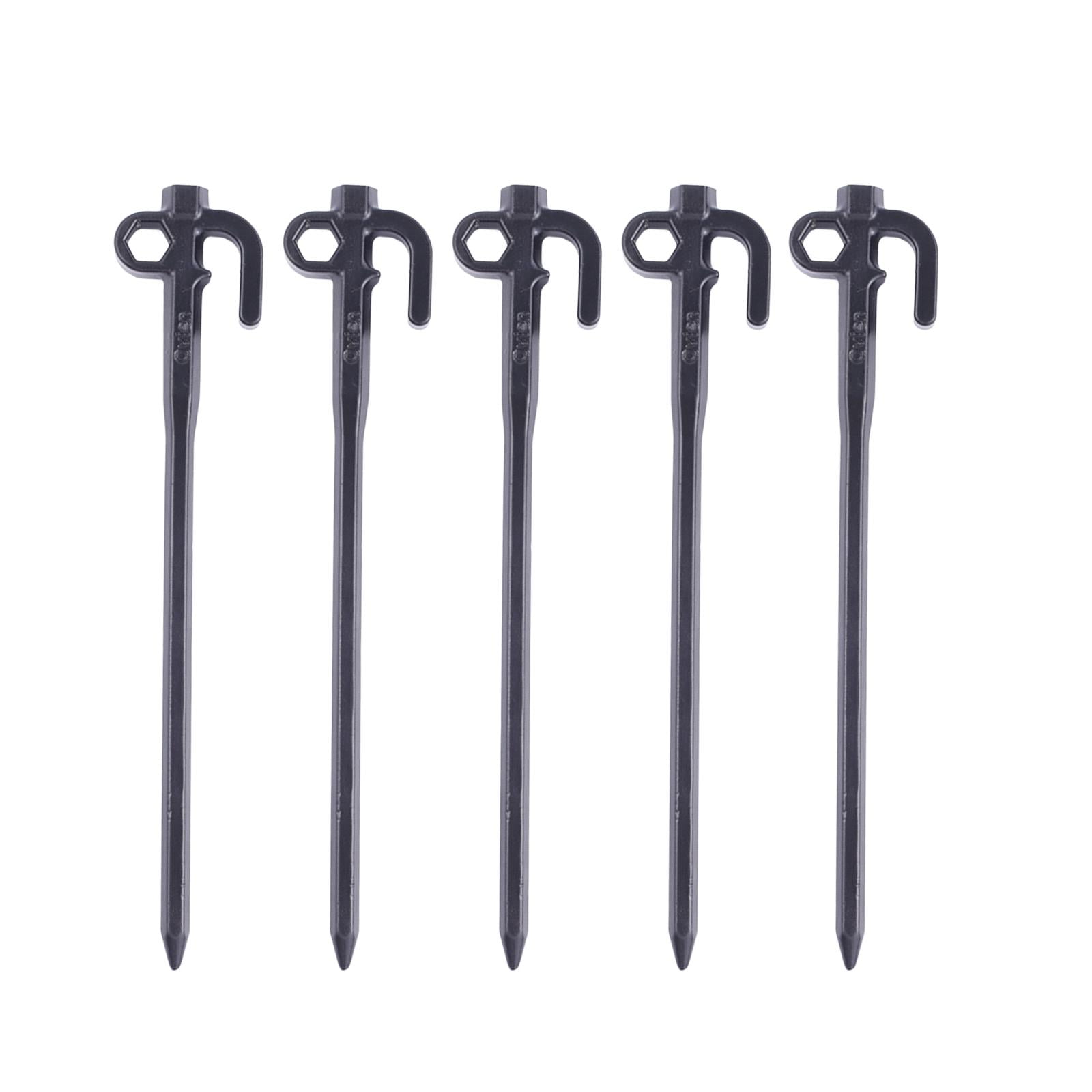 5x Steel Tent Stakes Pegs, Camping Tent Nails Tarp Hammocks Inflexible