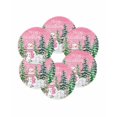 thumbnail image 7 of 15 Inch Round Placemats Set of 6, Pink Christmas Non Slip Heat Insulation PP Table Mats, Snowman Xmas Tree Elk Snowflake Washable Place Mats for Kitchen Dining Party Table Decor, 7 of 7