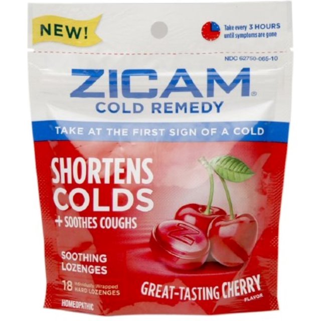 Zicam Cold Remedy Soothing Lozenges GreatTasting Cherry, 18 ea (Pack