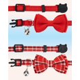 thumbnail image 3 of 2 Pcs Kitten Bow Tie Collar with Bell Cute Cat Collar for Girl Boy Dogs Breakaway Cat Collars Adjustable Small Puppy Safety Collar Plaid Pet Collar, 3 of 6