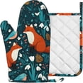 thumbnail image 2 of Oven Mitt and Pot Holder with Silicone Heat Resistant Kitchen for Cooking BBQ Baking Grilling Cooking Protection, 2 of 10