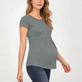 thumbnail image 4 of Aofany Maternity Clothing Summer Women Maternity T-shirt Round Neck Short Sleeve Ruched Pregnant Tops, 4 of 7