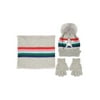 Addie & Tate Girls Striped Pom Beanie with Scarf and Glove 3 Piece Set, One Size